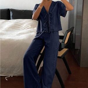 Blue Denim 2 Piece Outfit - Perfect Condition - Worn Only Once